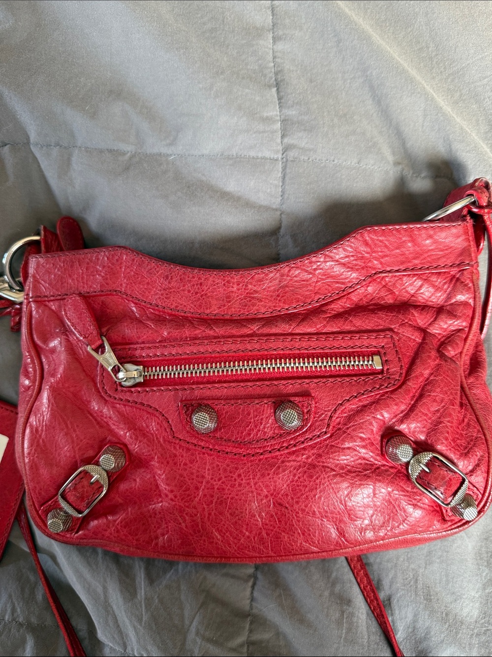 Balenciaga Red Leather Shoulder Bag - Picture 5 of 10